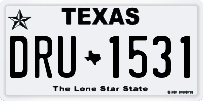 TX license plate DRU1531
