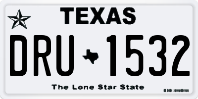 TX license plate DRU1532