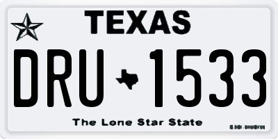 TX license plate DRU1533