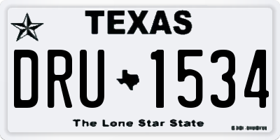 TX license plate DRU1534