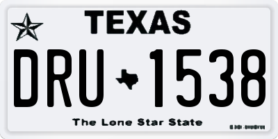 TX license plate DRU1538