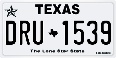 TX license plate DRU1539