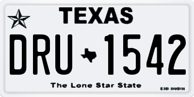 TX license plate DRU1542