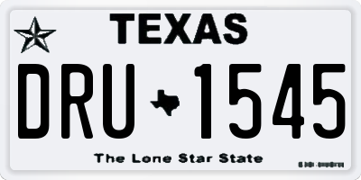 TX license plate DRU1545
