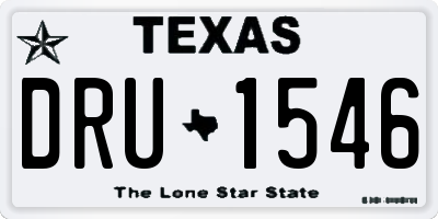 TX license plate DRU1546