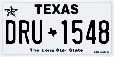 TX license plate DRU1548