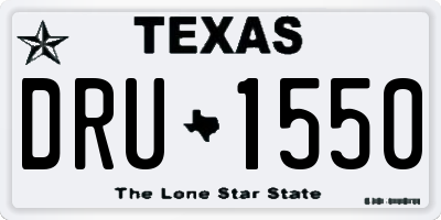 TX license plate DRU1550
