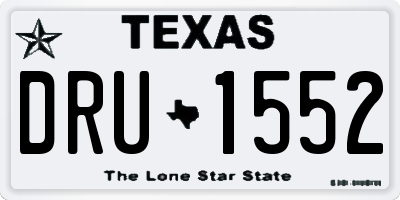 TX license plate DRU1552