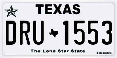 TX license plate DRU1553