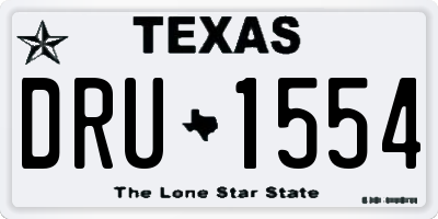 TX license plate DRU1554