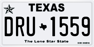 TX license plate DRU1559