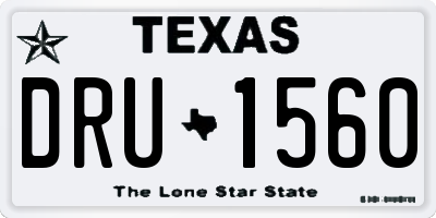TX license plate DRU1560