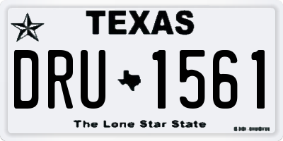 TX license plate DRU1561