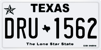 TX license plate DRU1562
