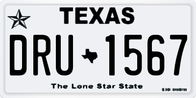 TX license plate DRU1567