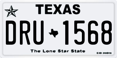 TX license plate DRU1568