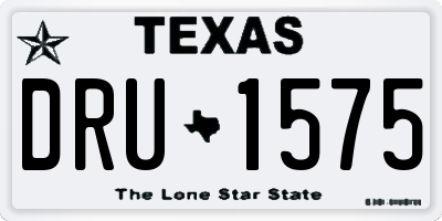 TX license plate DRU1575
