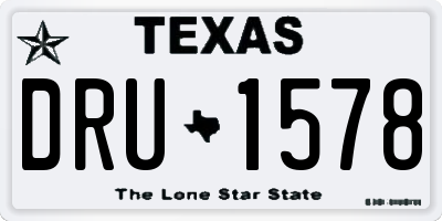 TX license plate DRU1578