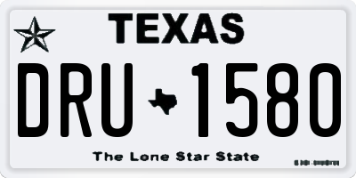 TX license plate DRU1580