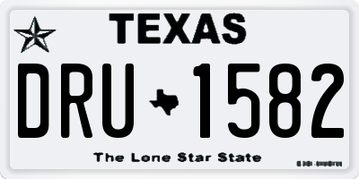 TX license plate DRU1582