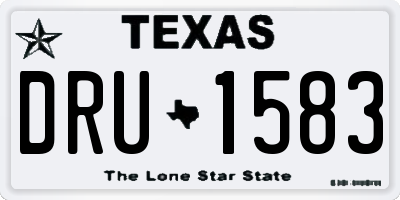 TX license plate DRU1583