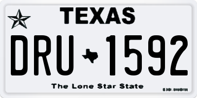 TX license plate DRU1592