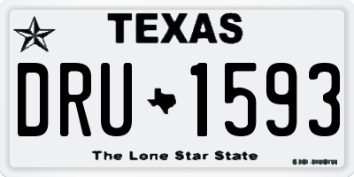 TX license plate DRU1593