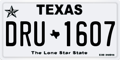 TX license plate DRU1607