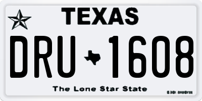 TX license plate DRU1608