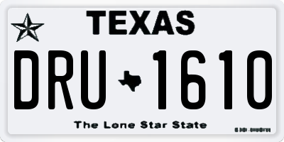 TX license plate DRU1610