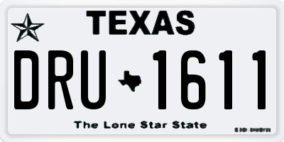 TX license plate DRU1611