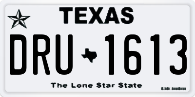 TX license plate DRU1613
