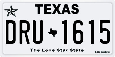 TX license plate DRU1615