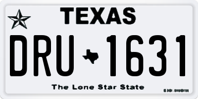 TX license plate DRU1631