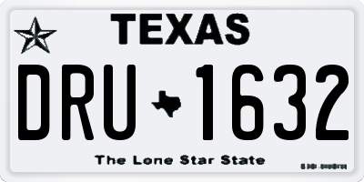 TX license plate DRU1632