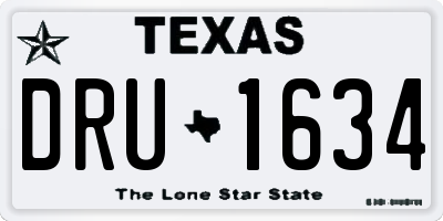 TX license plate DRU1634