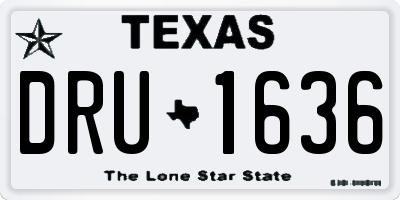 TX license plate DRU1636