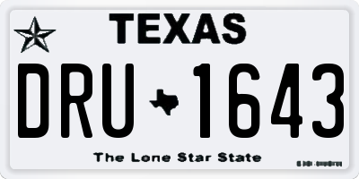 TX license plate DRU1643