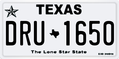TX license plate DRU1650