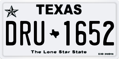 TX license plate DRU1652