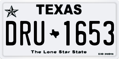 TX license plate DRU1653