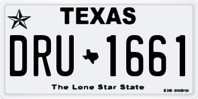 TX license plate DRU1661