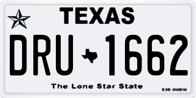 TX license plate DRU1662