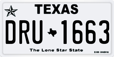 TX license plate DRU1663