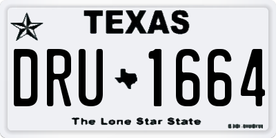 TX license plate DRU1664