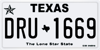 TX license plate DRU1669