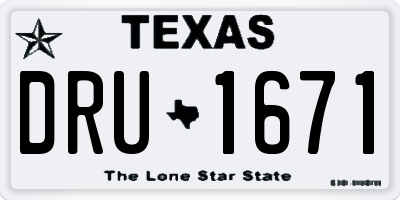 TX license plate DRU1671