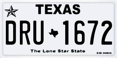 TX license plate DRU1672