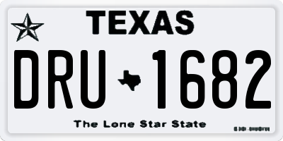 TX license plate DRU1682