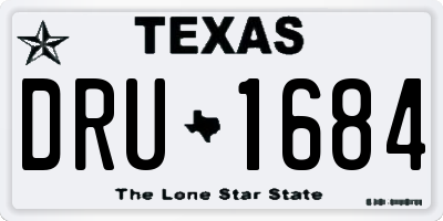 TX license plate DRU1684